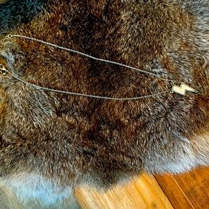Faux White Buffalo Lightning Bolt Necklace